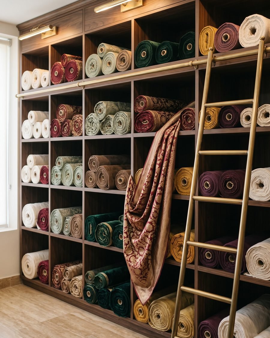 The fabric library at Movaro Atelier